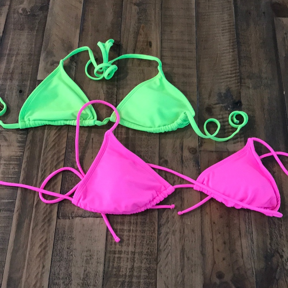 Set of 2 Neon swimsuit tops